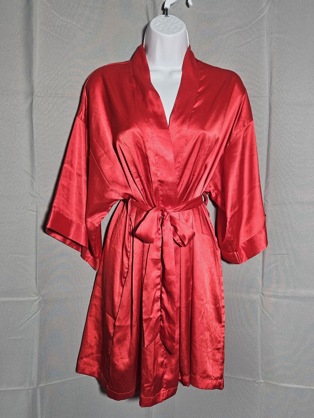 Victoria Secret Robe Sleepwear Lingerie Kimono Red Sexy Makeup Bridal Size S/M